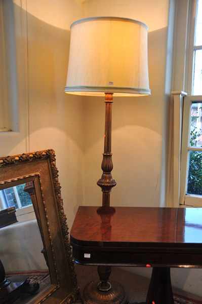 Appraisal: A GILED STANDARD LAMP WITH SHADE