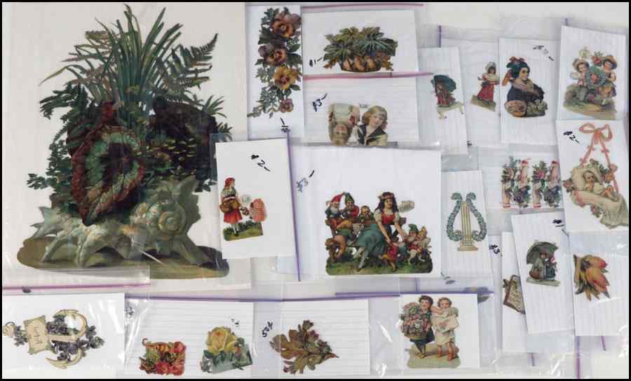 Appraisal: COLLECTION OF FLORAL AND FIGURATIVE VICTORIAN DIE CUTS Including German