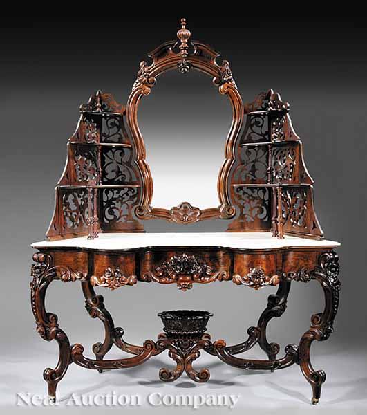 Appraisal: An American Rococo Carved Rosewood Duchesse mid- th c attributed