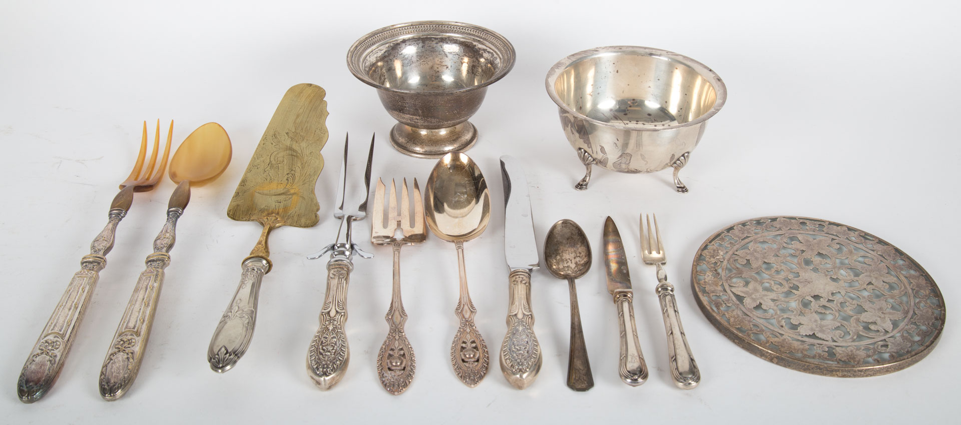 Appraisal: American Continental silver table items comprising items including Manchester Valenciennes