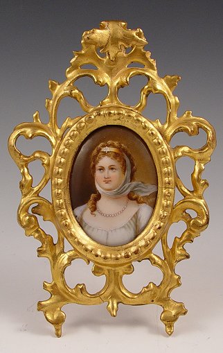 Appraisal: MINIATURE PAINTING ON PORCELAIN OF QUEEN LOUISE OF PRUSSIA Oval