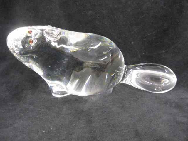 Appraisal: Steuben Crystal Figurine of a Beaver '' long signed