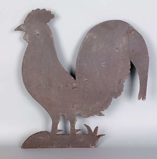 Appraisal: Sheet iron rooster weathervane th c h