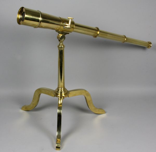 Appraisal: Solid brass ship's spyglass with tripod having three draw scope