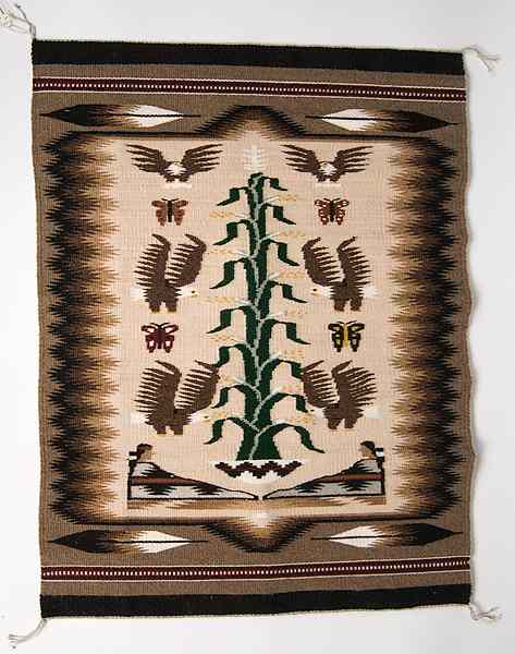 Appraisal: Helen Begay Navajo Tree of Life Weaving finely woven using