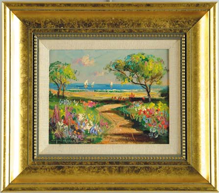 Appraisal: WAYNE B MORRELL American - ROCKPORT SEASIDE GARDENS Oil on