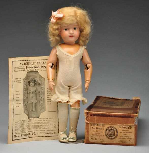 Appraisal: Miss Dolly Schoenhut in Original Box Description All wood with