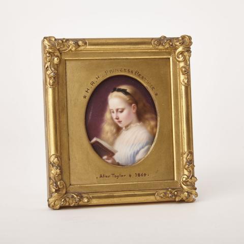 Appraisal: German Porcelain Oval Portrait Plaque of Princess Beatrice after Edward