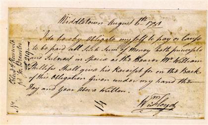 Appraisal: piece Manuscript Document Signed Floyd William Middletown New York August