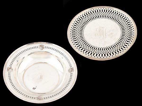 Appraisal: A group of sterling table articles Comprising oval platter with