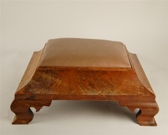 Appraisal: An E th C Low Square Mahogany Footstool in the