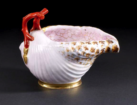 Appraisal: Fine Flamen-Fleury Paris Polychromed and Parcel-Gilt Porcelain Sauceboat second quarter