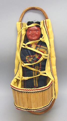 Appraisal: Skookum tied into a cradle Papoose style made from bent