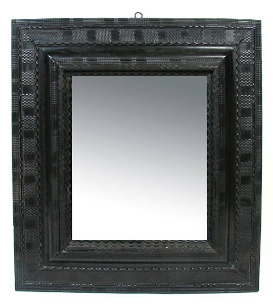 Appraisal: A Flemish Baroque ebonized wall mirror height in width in