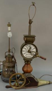 Appraisal: Three piece group to include telegraph style lamp ht in