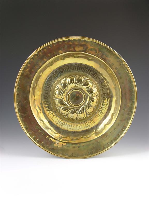 Appraisal: A th century brass Nuremberg alms dish