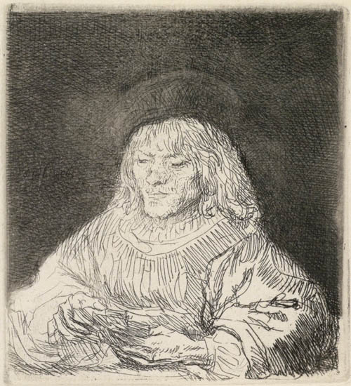 Appraisal: REMBRANDT VAN RIJN The Card Player Etching x mm x