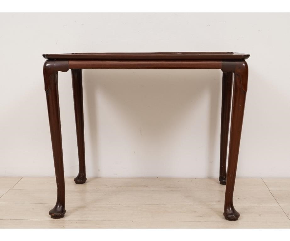 Appraisal: Anglo Irish Queen Anne mahogany rectangular tea table circa h