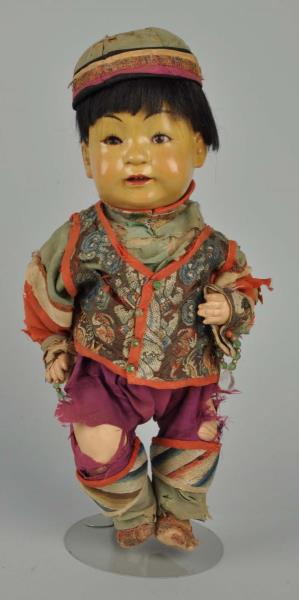 Appraisal: Asian Composition Doll This doll has a German bisque Kestner