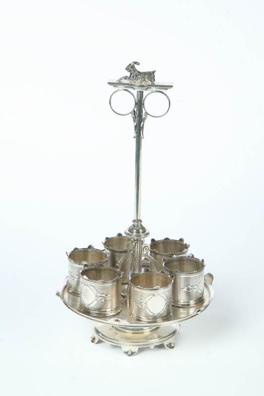 Appraisal: SILVER CRUET STAND Signed for Gorham and marked Coin -