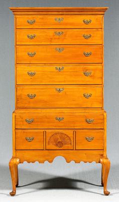 Appraisal: New Hampshire high chest maple with white pine secondary lowest