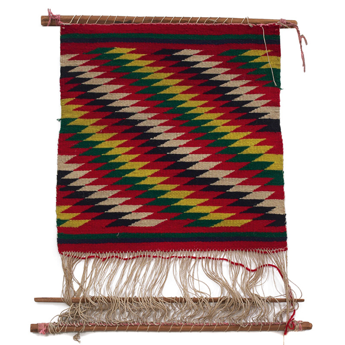 Appraisal: Germantown sampler on the loom c colorful eyedazzler pattern in