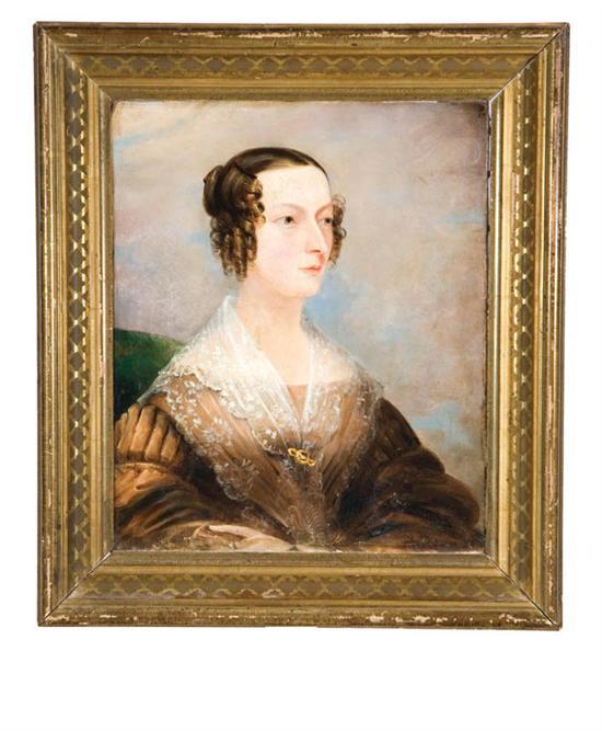 Appraisal: PORTRAIT OF A WOMAN AMERICAN OR EUROPEAN CA Oil on