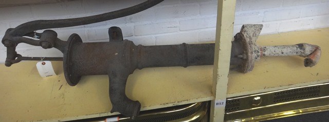 Appraisal: A cast iron water pump late th century with indistinct