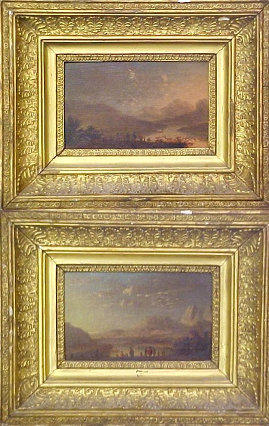 Appraisal: Pair of oil on wood panels Italian school th th