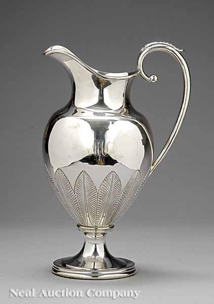 Appraisal: An American Classical Coin Silver Water Pitcher Jones Low Ball