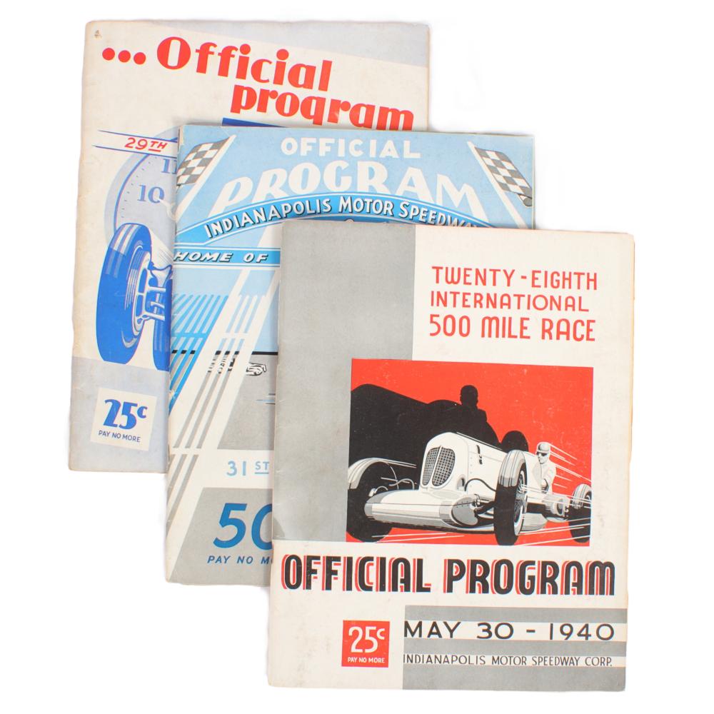 Appraisal: LOT OF - 'S INDIANAPOLIS RACE PROGRAMS H X W