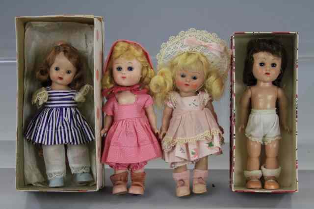 Appraisal: LOT OF FOUR MID th CENTURY AMER DOLLS Included are