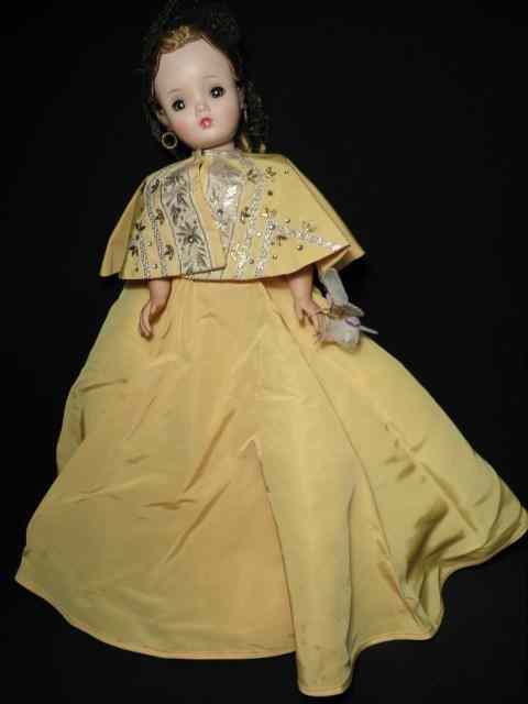 Appraisal: Vintage Madame Alexander hard plastic ''Cissy'' doll Yellow nylon dress