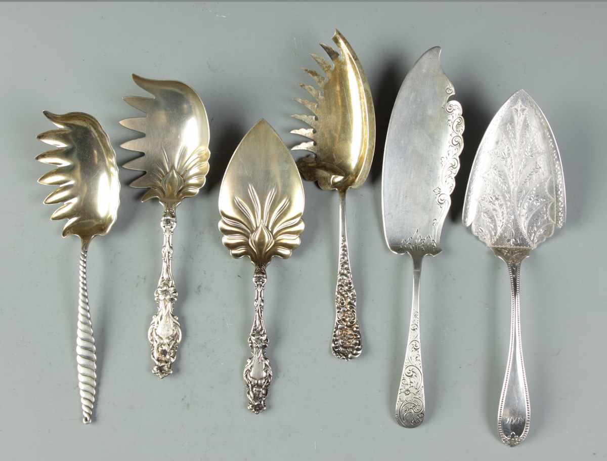 Appraisal: Group of Sterling Serving Pcs Group of Sterling Serving Pcs