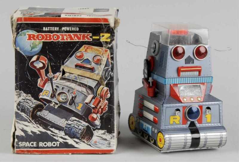 Appraisal: Tin Litho Robotank-Z Battery-Operated Toy Description Japanese Made by TN