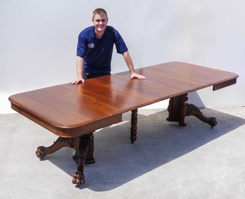 Appraisal: MAHOGANY BALL AND CLAW FOOT BANQUET DINING TABLE Rectangular top