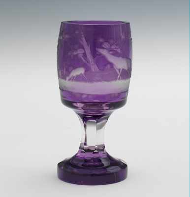 Appraisal: A Heavy Bohemian Glass Goblet In a vivid purple cut