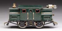 Appraisal: LIONEL O GAUGE ELECTRIC LOCOMOTIVE Dark green with original wheels