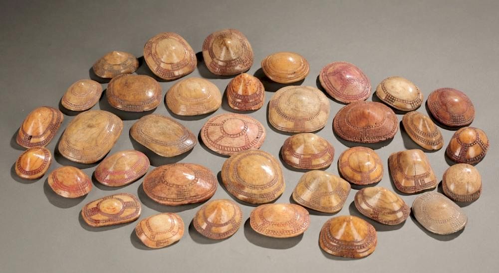 Appraisal: Cuanhama ivory disks th th c A group of thirty-six