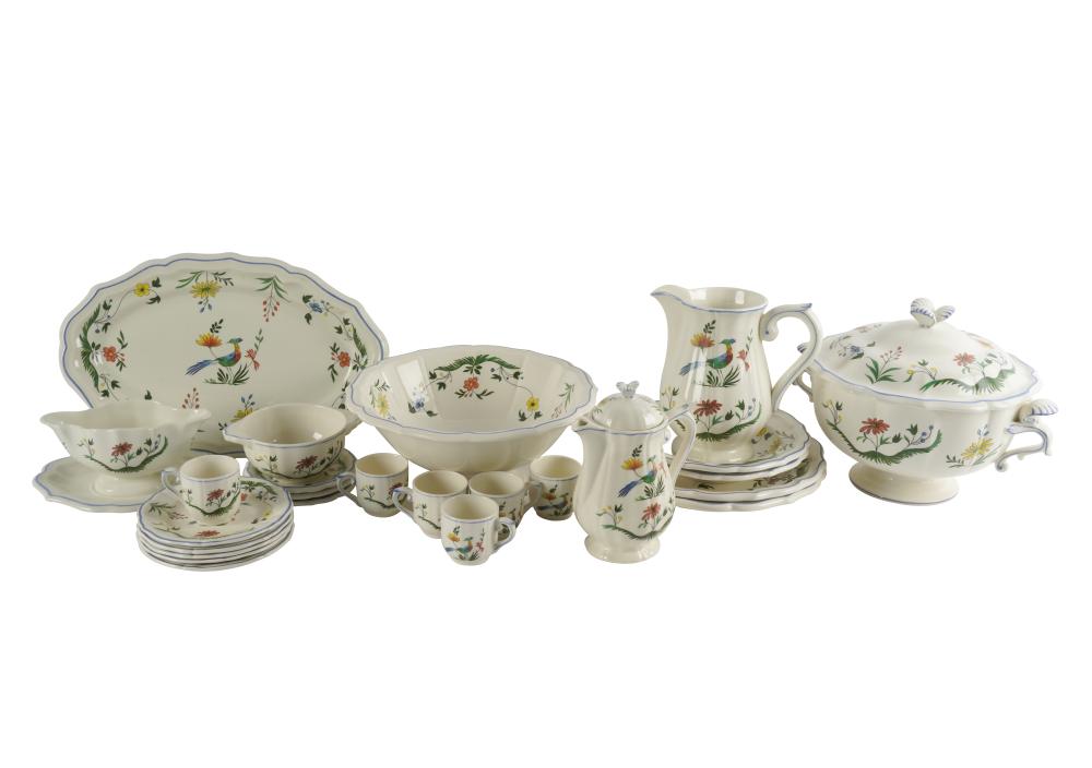 Appraisal: GIEN OISEAUX DE PARADIS FAIENCE DINNER SERVICEprinted factory marks comprising