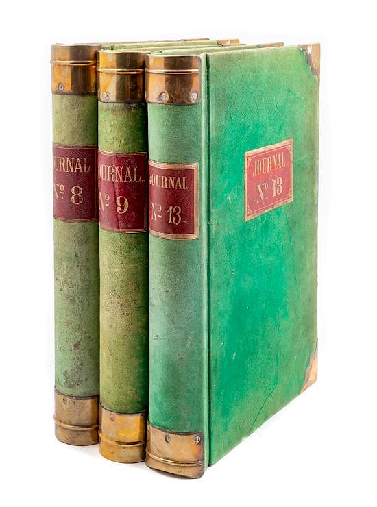 Appraisal: A Set of Three French Ledgers A Set of Three