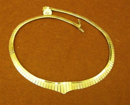 Appraisal: Gold fringe style collar stamped