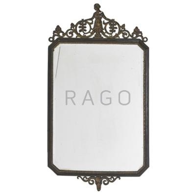 Appraisal: OSCAR BACH - Mirror New York s Patinated bronze mirrored