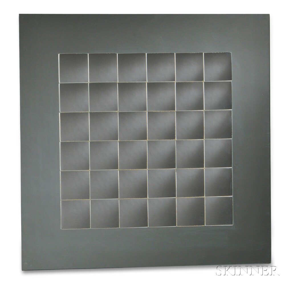 Appraisal: Op Art Mirror Glass Late th century Square of mirrored