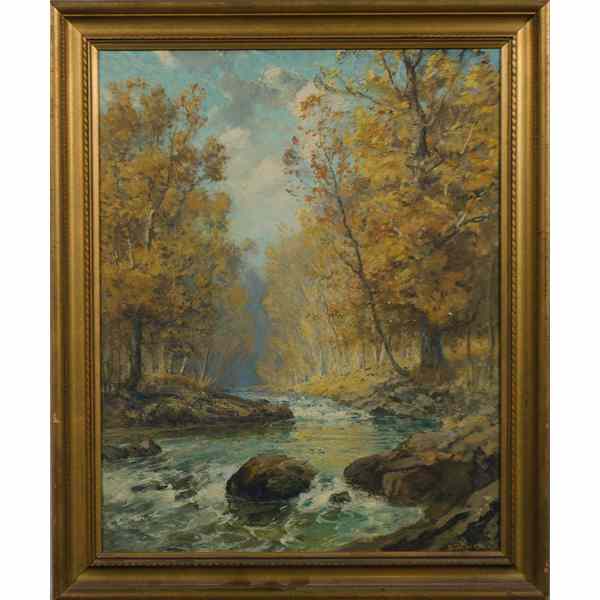 Appraisal: Franklin De Haven American - Landscape Oil on canvas depicting