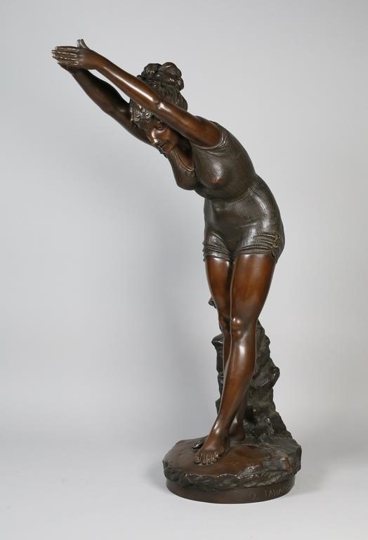 Appraisal: After Odoardo Tabacchi Italian - bronze La Tuffolina Depicting a