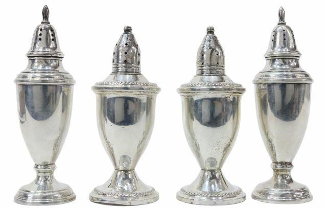 Appraisal: lot of Neoclassical style sterling silver salt pepper shakers including