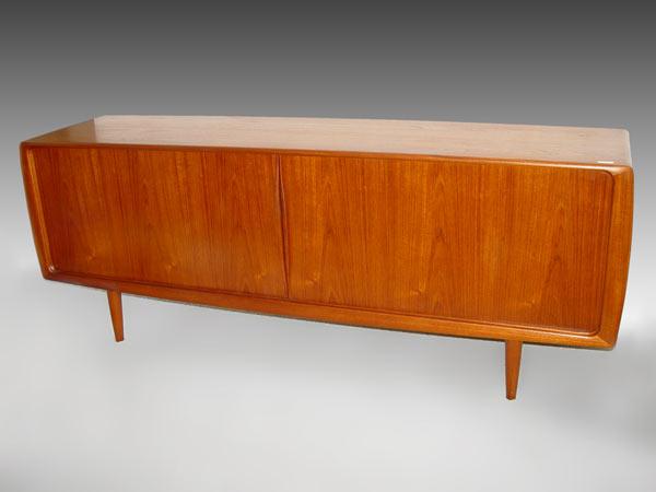 Appraisal: DANISH MODERN HOS WULFF TEAKWOOD TAMBOUR SIDEBOARD The tambour slides