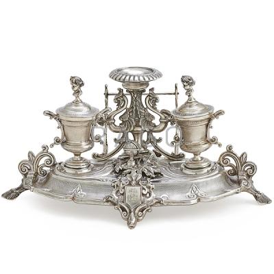 Appraisal: NAPOLEON III SILVER DESK STANDISH Condition Report