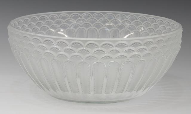 Appraisal: French molded art glass bowl Jaffa designed by Rene Lalique